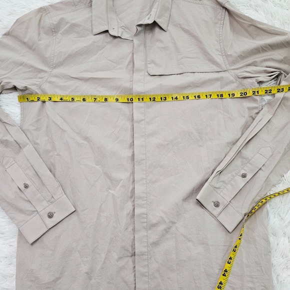 STAMPD Men's Tan Button Up 100% Cotton Long Sleeve Shirt. Size Medium - Picture 10 of 11